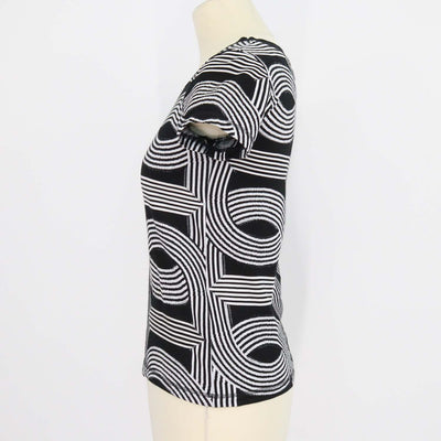 Hermes Black/White Cotton Jacquard Knit Circuit 24 Top