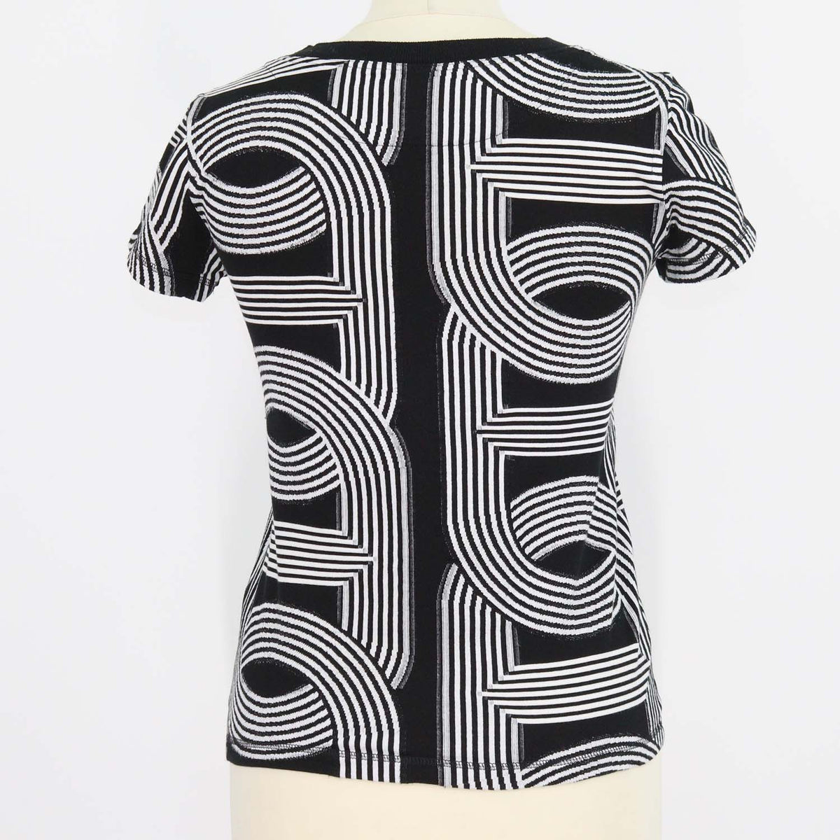 Hermes Black/White Cotton Jacquard Knit Circuit 24 Top