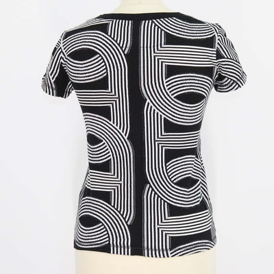 Hermes Black/White Cotton Jacquard Knit Circuit 24 Top