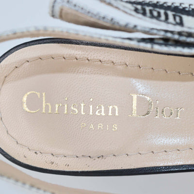 Christian Dior Black Cannage Fabric Dior & Moi Slingback