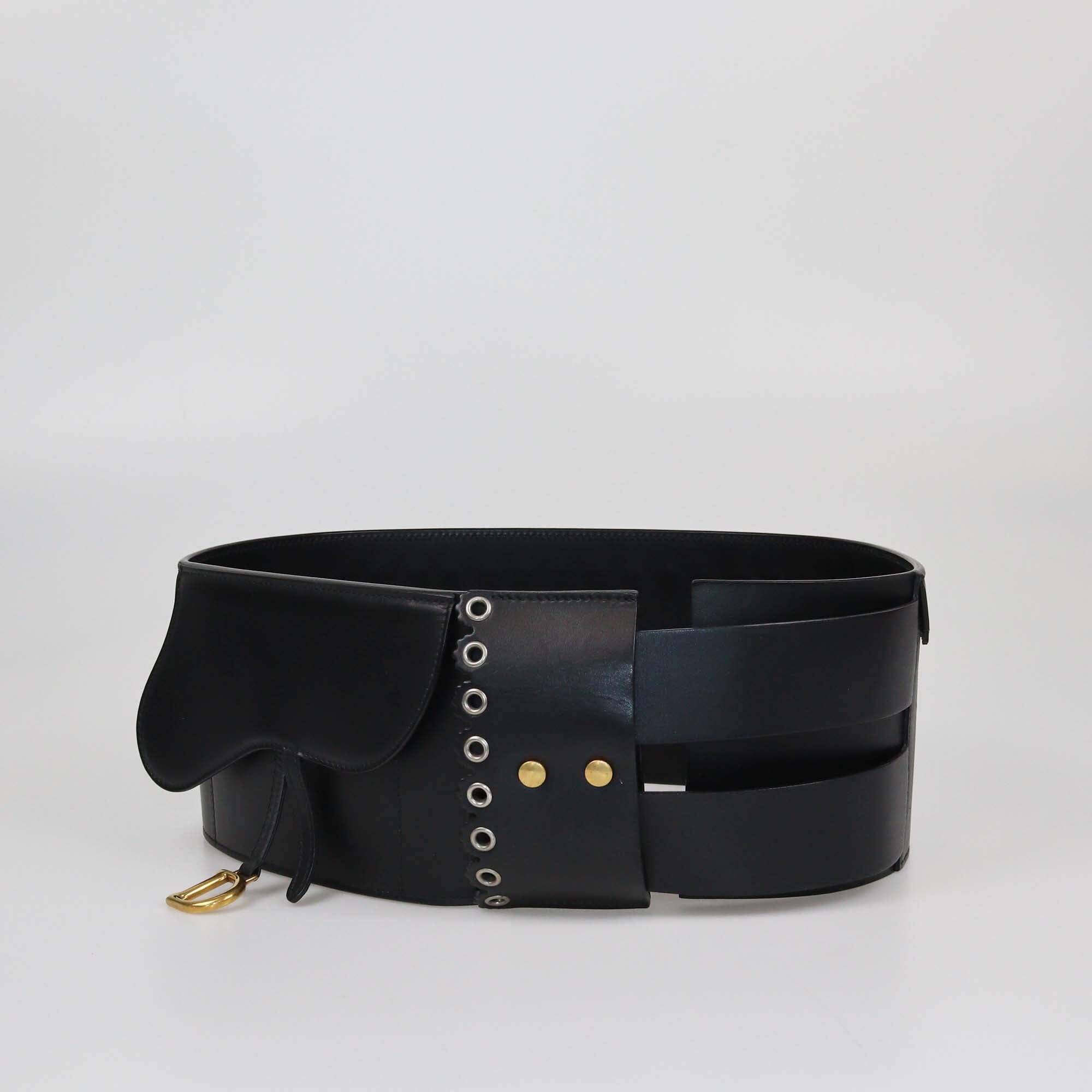 Christian Dior Black Saddle Waist Belt Womens Christian Dior 