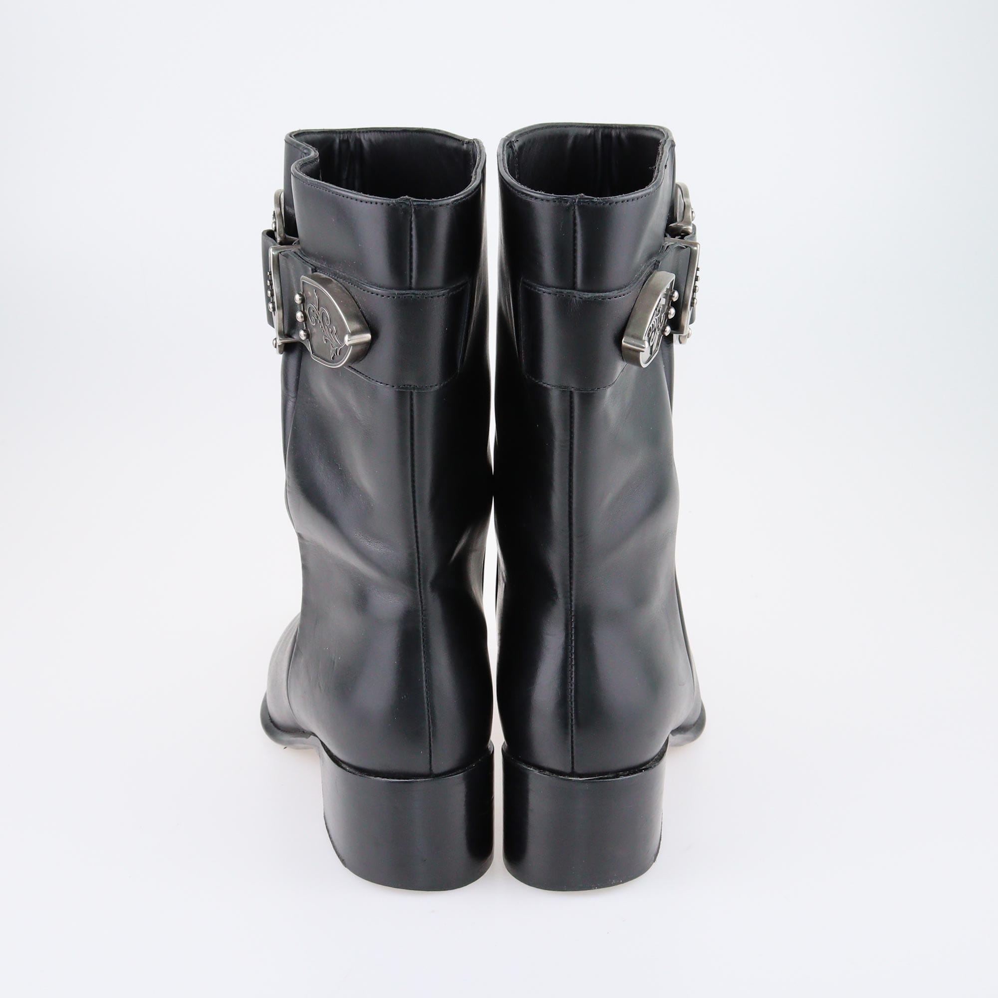 Loewe Black Buckled Pointed Western Boots Shoes Loewe 