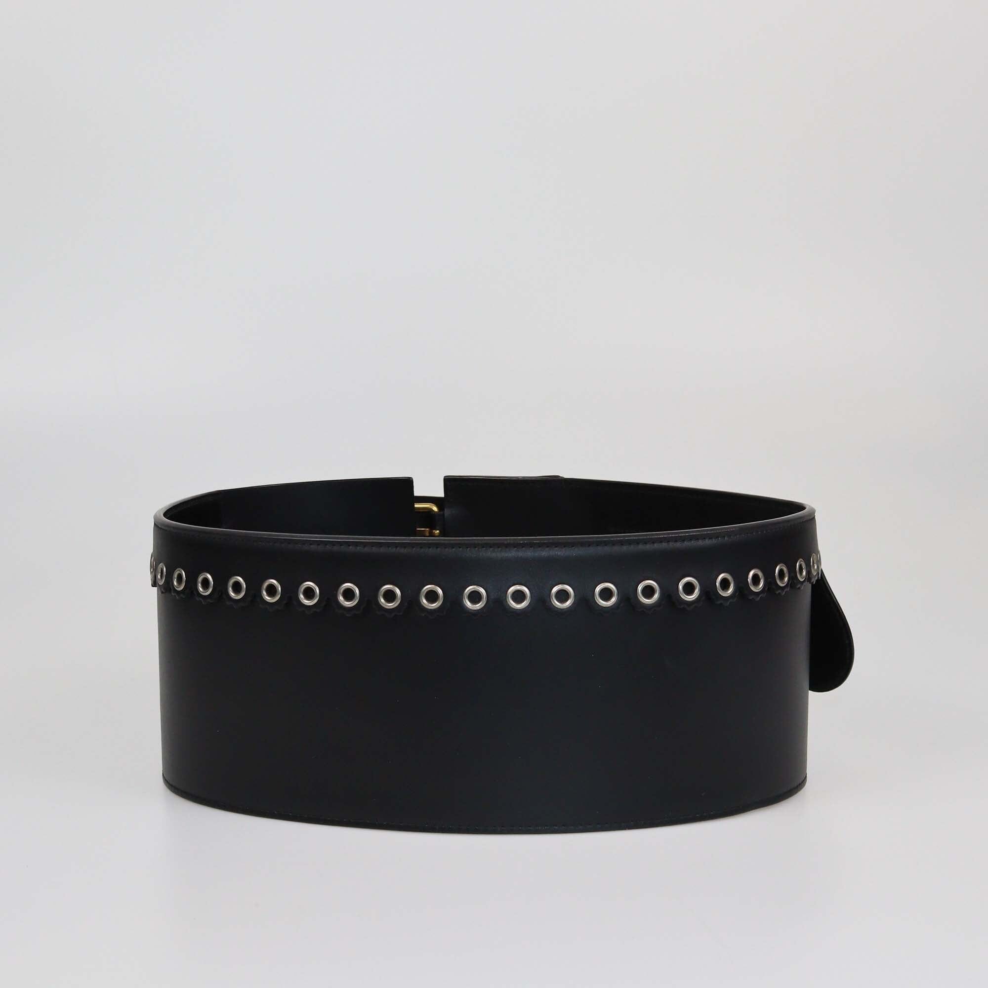 Christian Dior Black Saddle Waist Belt Womens Christian Dior 