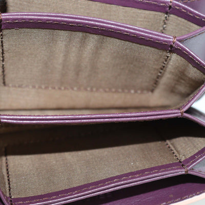 Fendi Grey/Pink Leather Gusset Card Holder