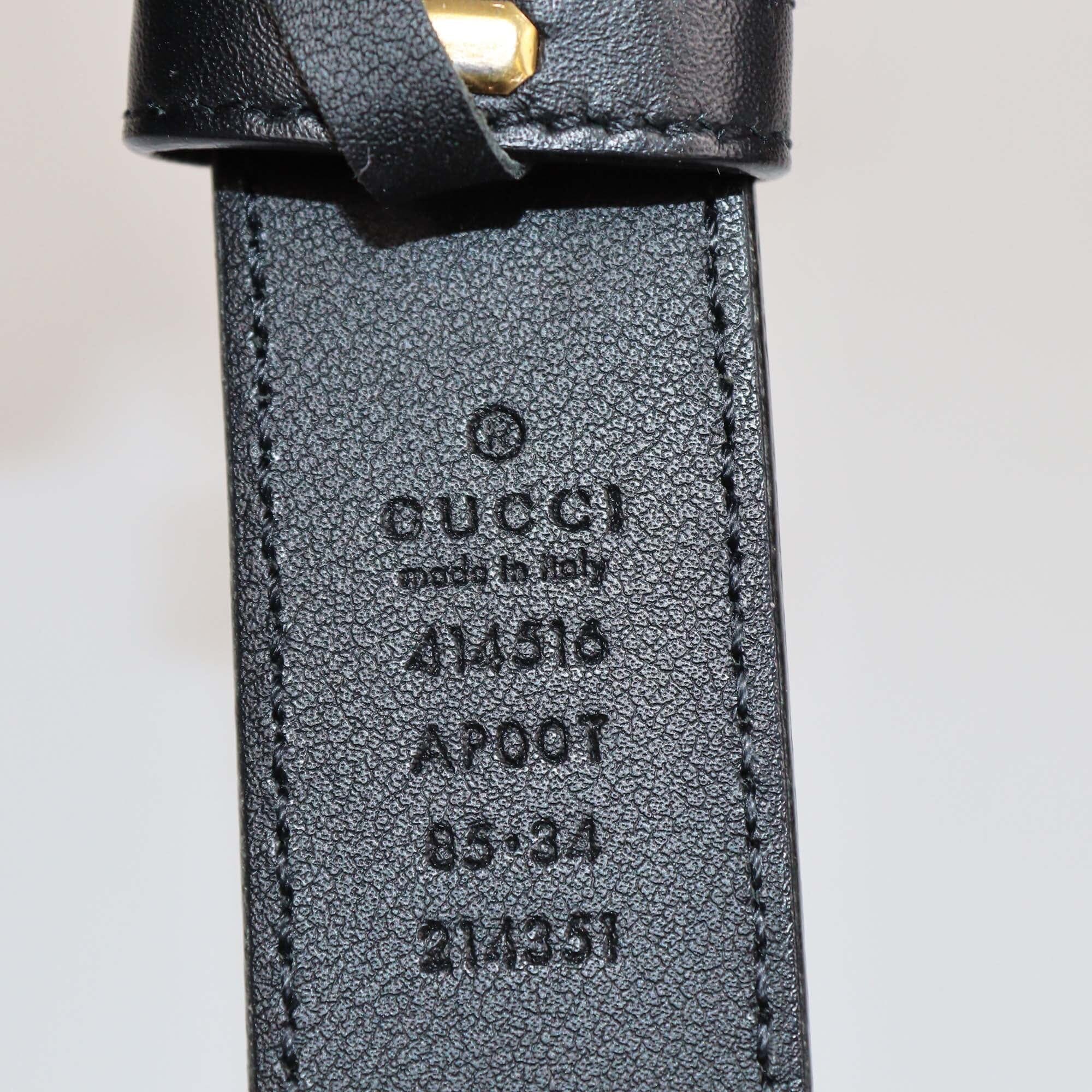 Gucci Black GG Marmont Thin Buckle Belt Mens Gucci 