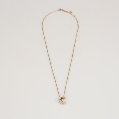 Chanel 18K Rose Gold Diamond Coco Crush Pendant Necklace Womens Chanel 