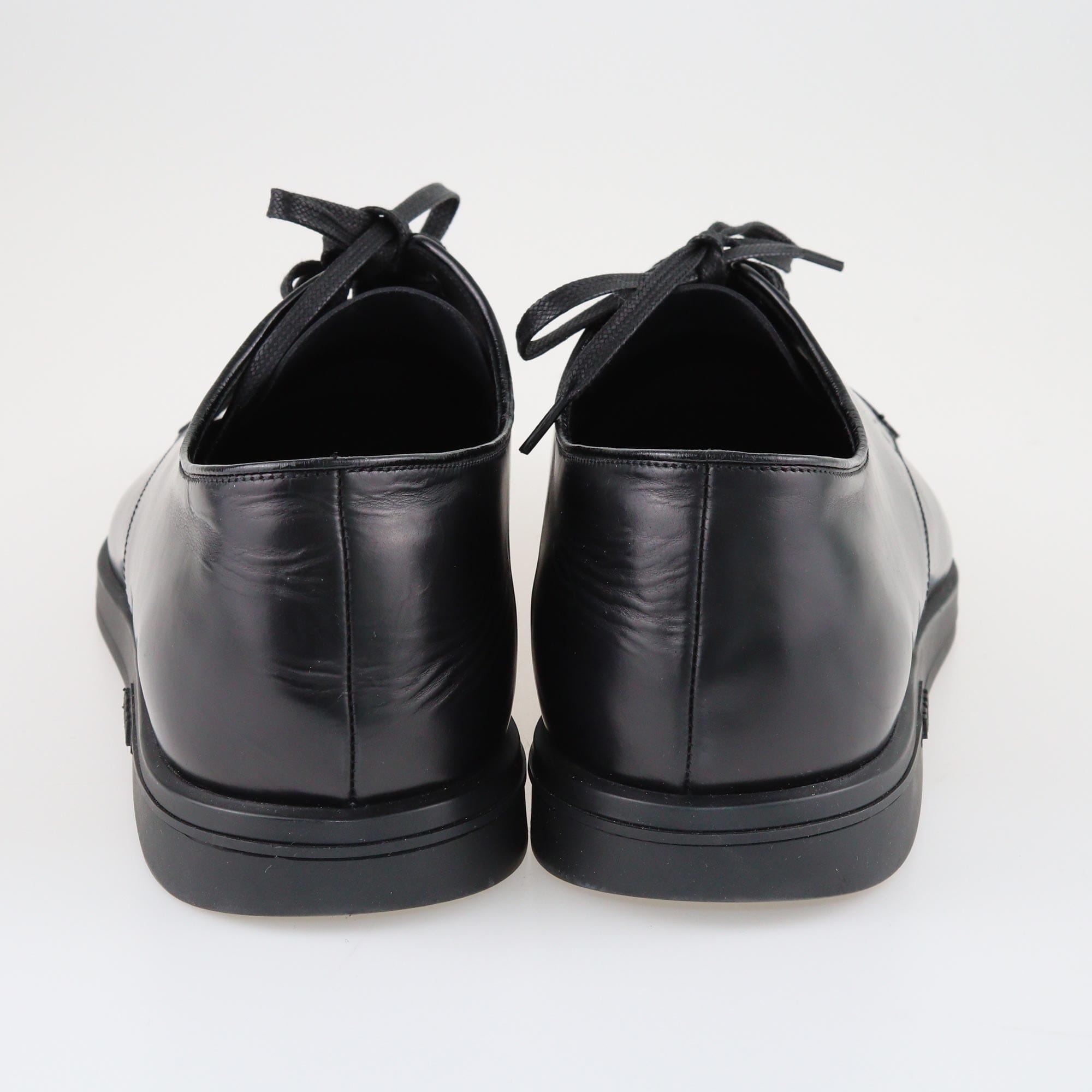 Prada Black Lace Up Flats Shoes Prada 