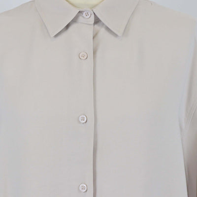 The Frankie Shop Beige Rayon Polyester Long Sleeve Button-Up Top