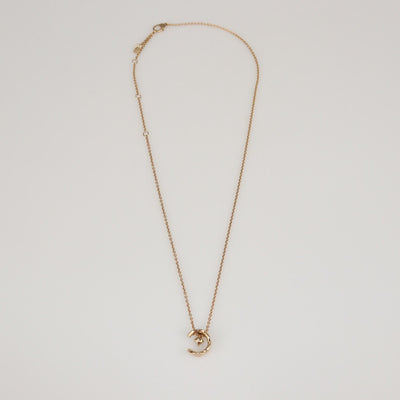 Chanel 18K Rose Gold Diamond Coco Crush Pendant Necklace Womens Chanel 