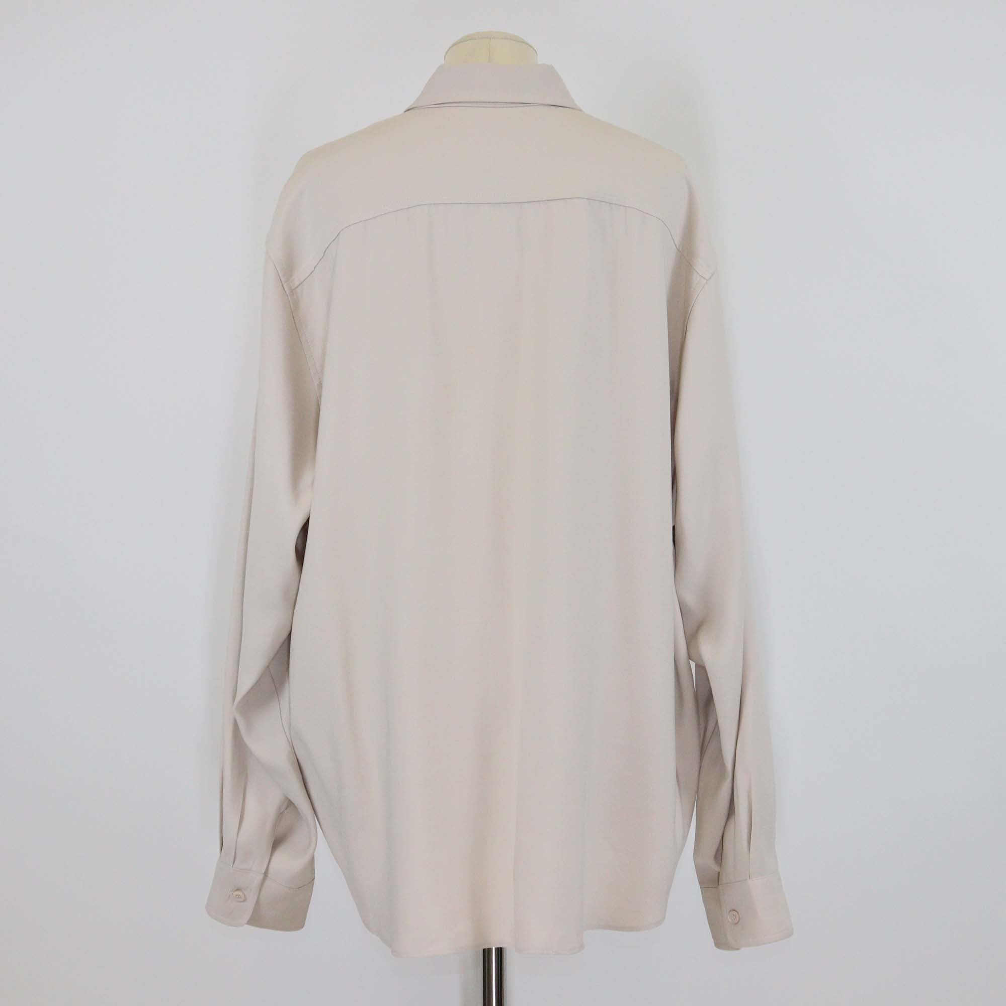 The Frankie Shop Beige Rayon Polyester Long Sleeve Button-Up Top