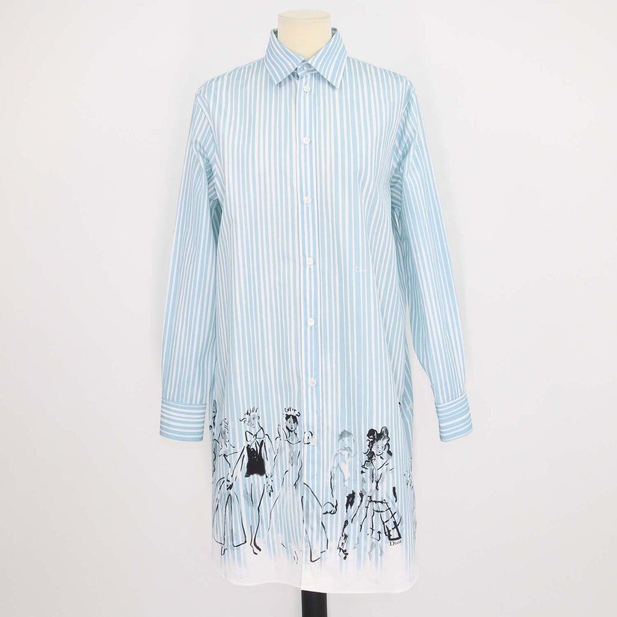 Christian Dior Blue Cotton Stripe Dioriviera Long Blouse