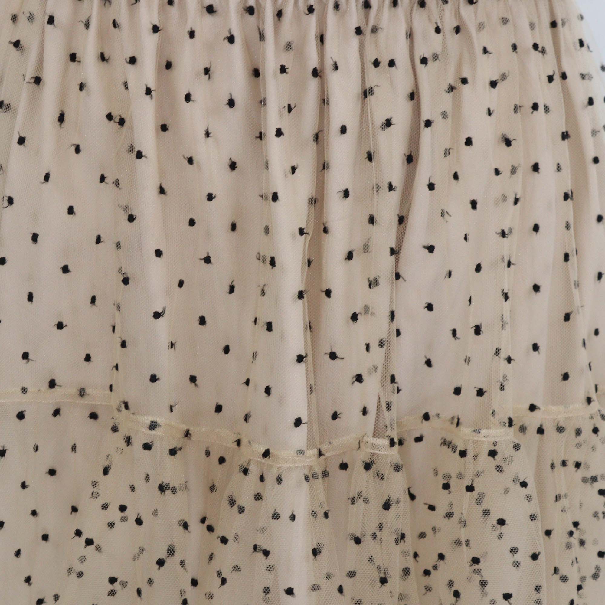 Gucci Beige Blend Fabric Polka Dot Ruffled One Shoulder Mini Dress