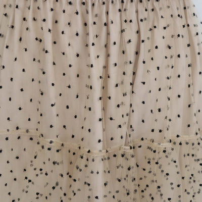 Gucci Beige Blend Fabric Polka Dot Ruffled One Shoulder Mini Dress