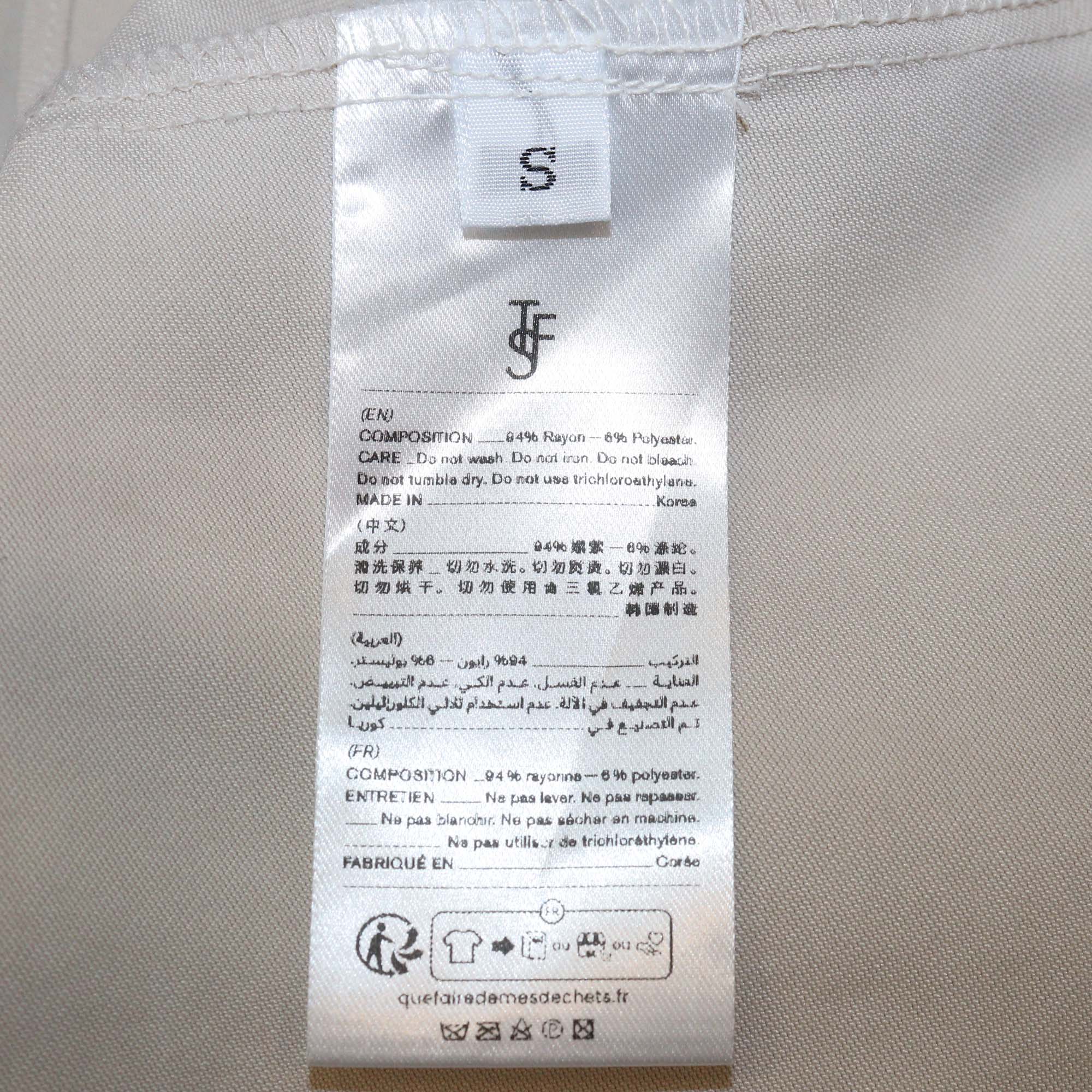 The Frankie Shop Beige Rayon Polyester Long Sleeve Button-Up Top