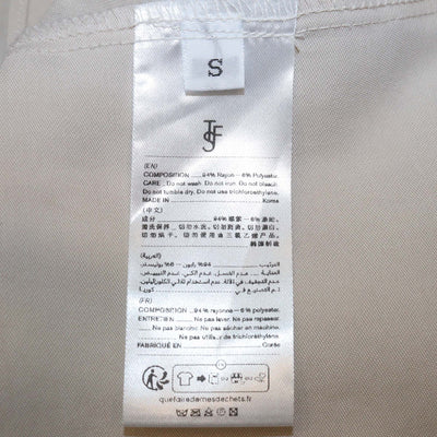 The Frankie Shop Beige Rayon Polyester Long Sleeve Button-Up Top