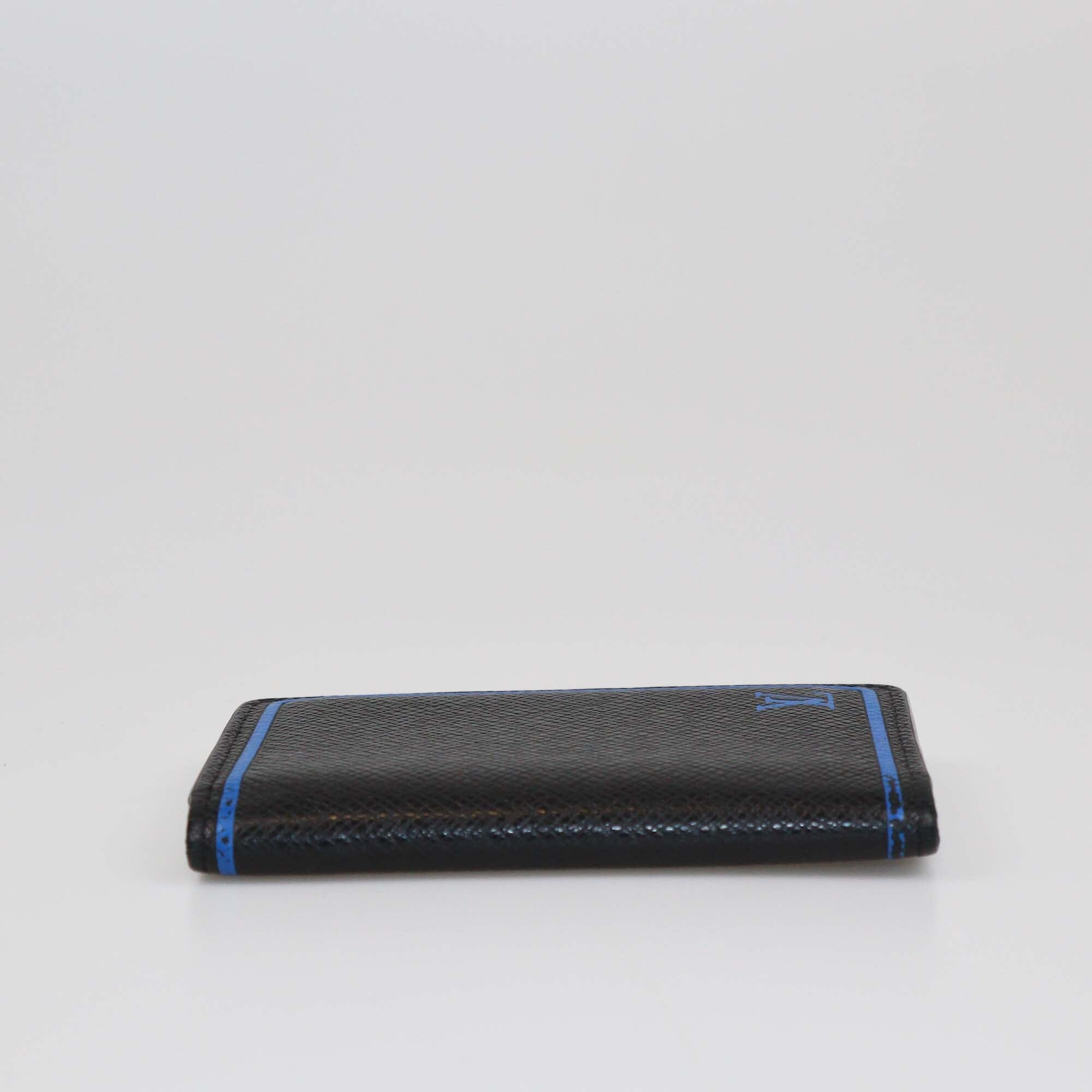 Louis Vuitton Black/Blue Taiga Pocket Organizer Womens Louis Vuitton 