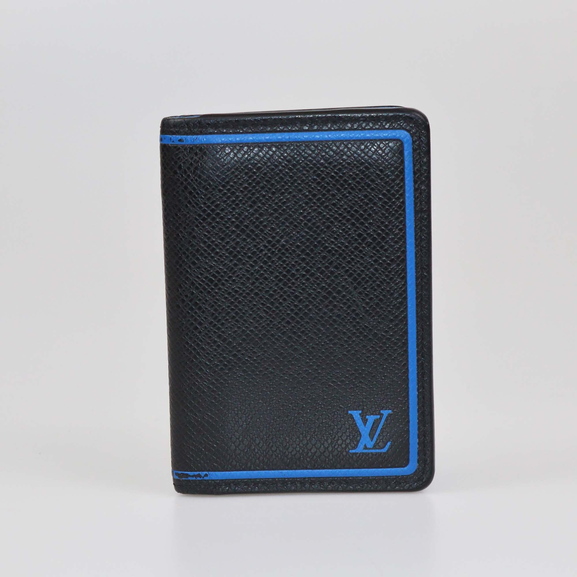 Louis Vuitton Black/Blue Taiga Pocket Organizer Womens Louis Vuitton 