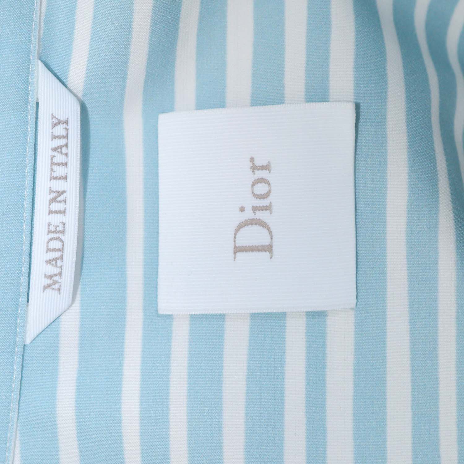 Christian Dior Blue Cotton Stripe Dioriviera Long Blouse