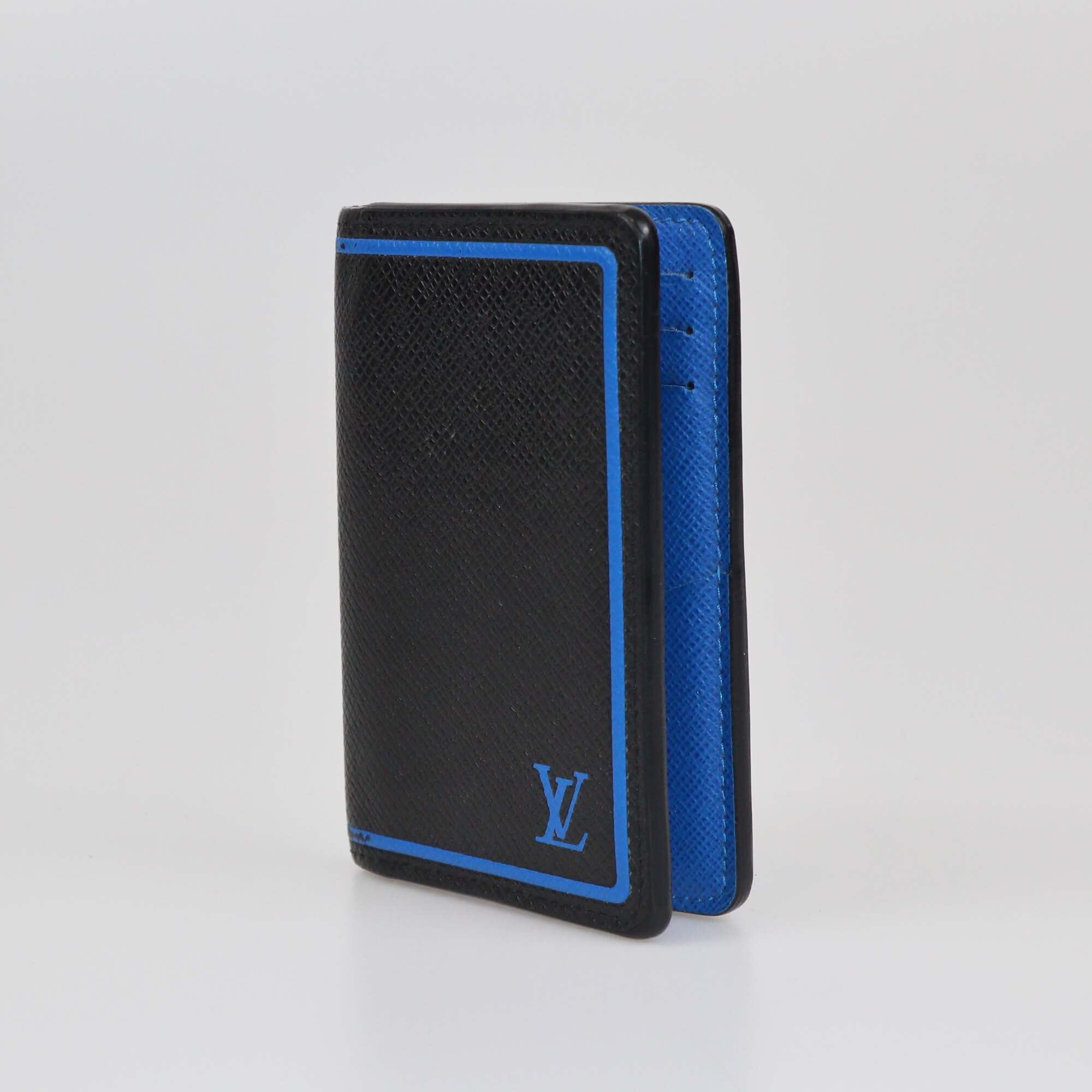 Louis Vuitton Black/Blue Taiga Pocket Organizer Womens Louis Vuitton 