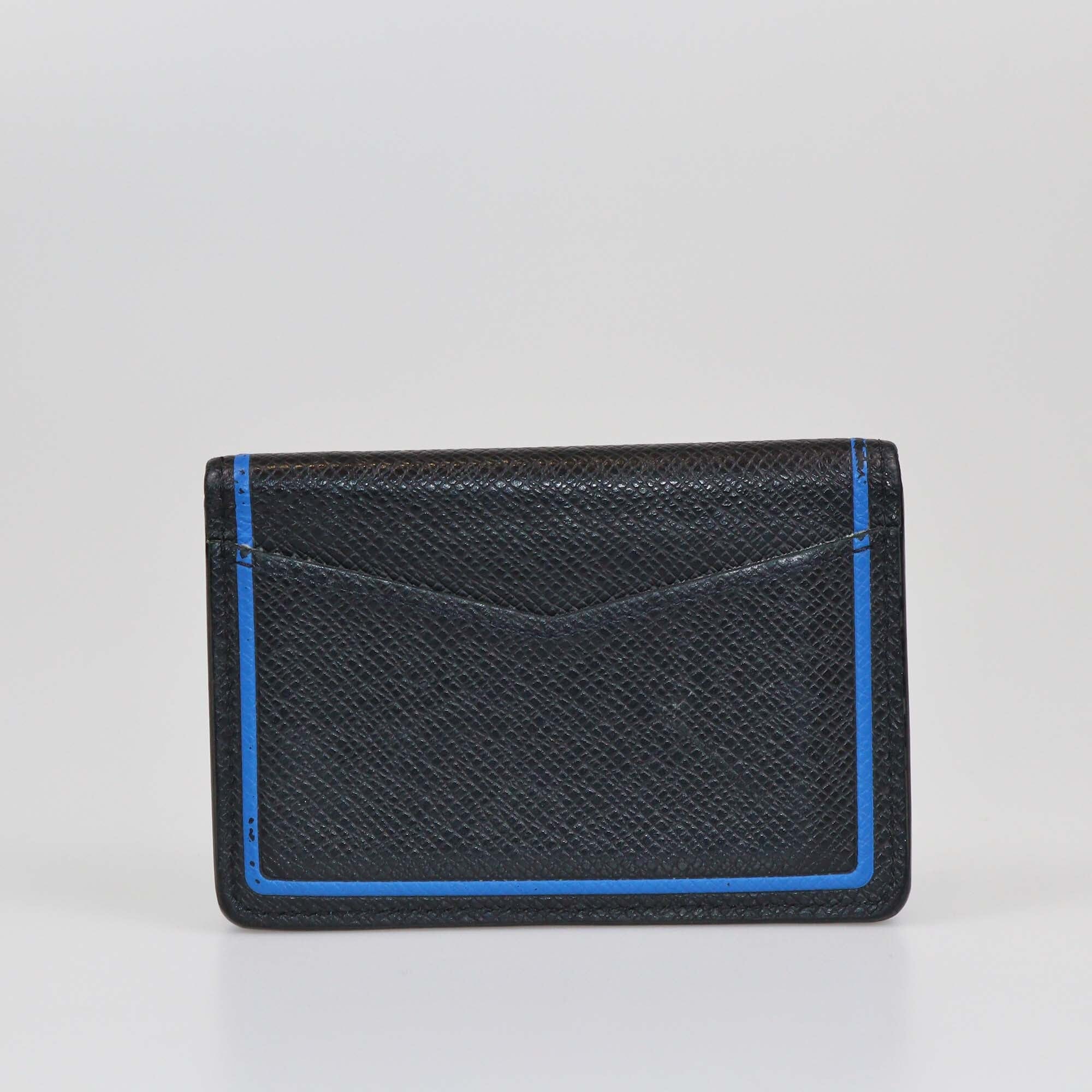 Louis Vuitton Black/Blue Taiga Pocket Organizer Womens Louis Vuitton 