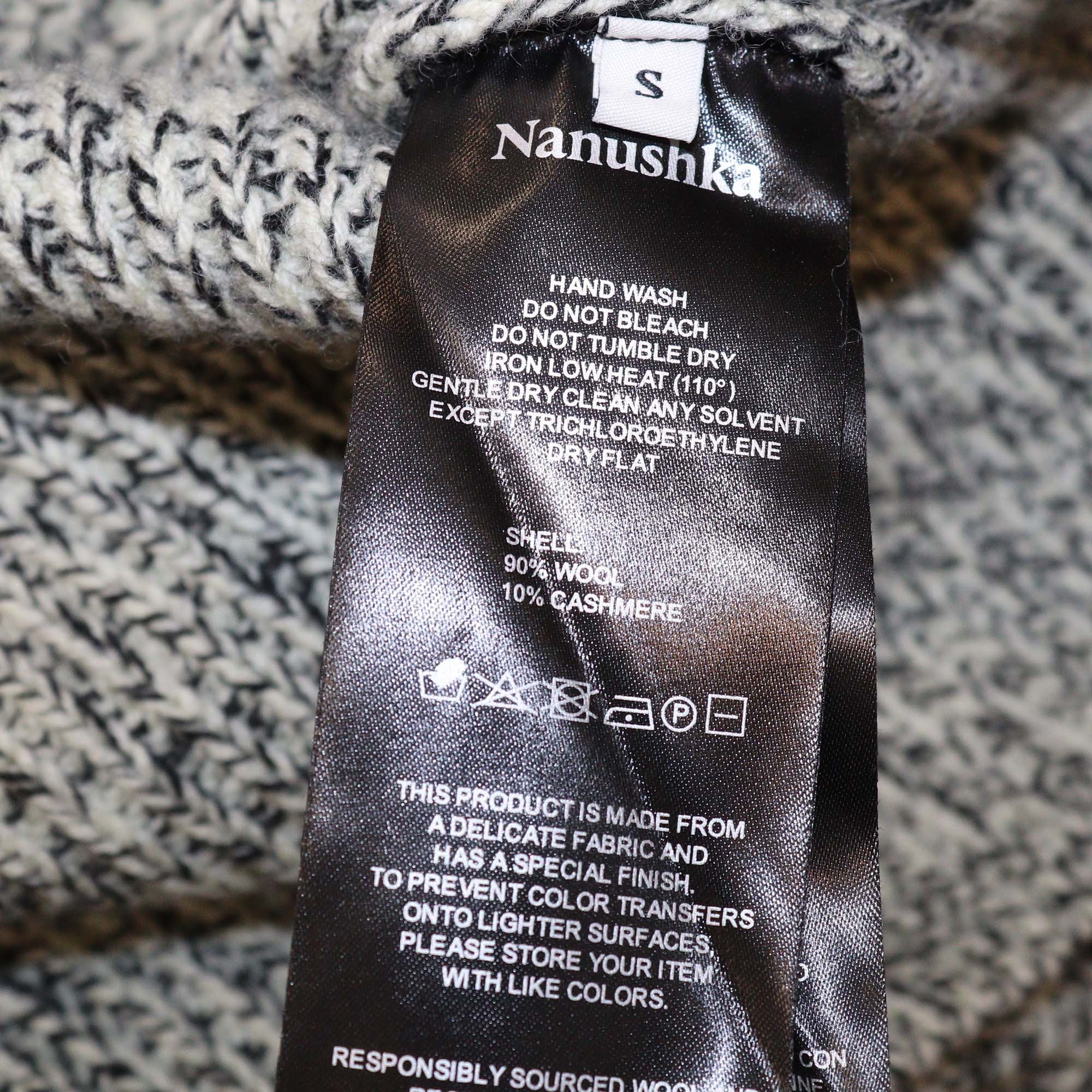 Nanushka Gray Wool Cashmere Turtleneck Sweater