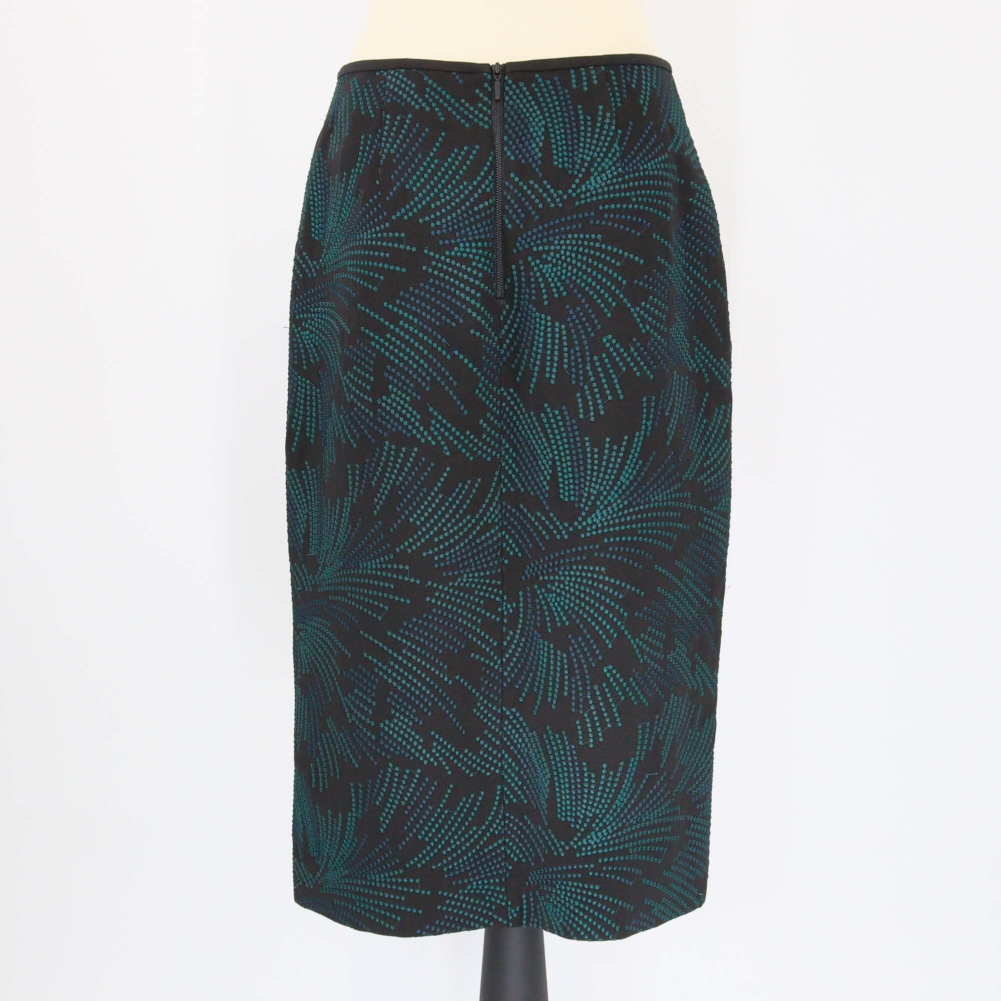 Acler Black/Emerald Harwich Lace Up Midi Skirt Womens Acler 
