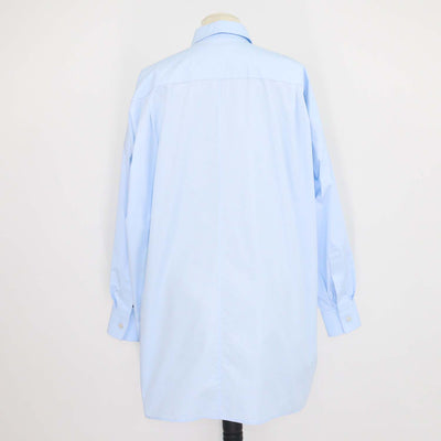Louis Vuitton Light Blue Cotton Poplin Silk Scarf Detail Long Sleeve Shirt