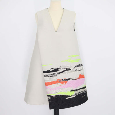 Stine Goya Light Grey/Multicolor Abstract Strokes SGTamar Dress