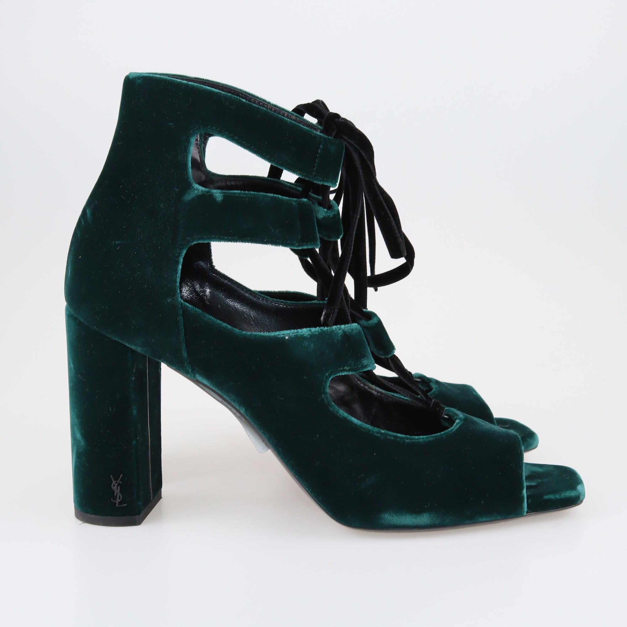 Saint Laurent Green Loulou Lace Up Pumps Shoes Saint Laurent 