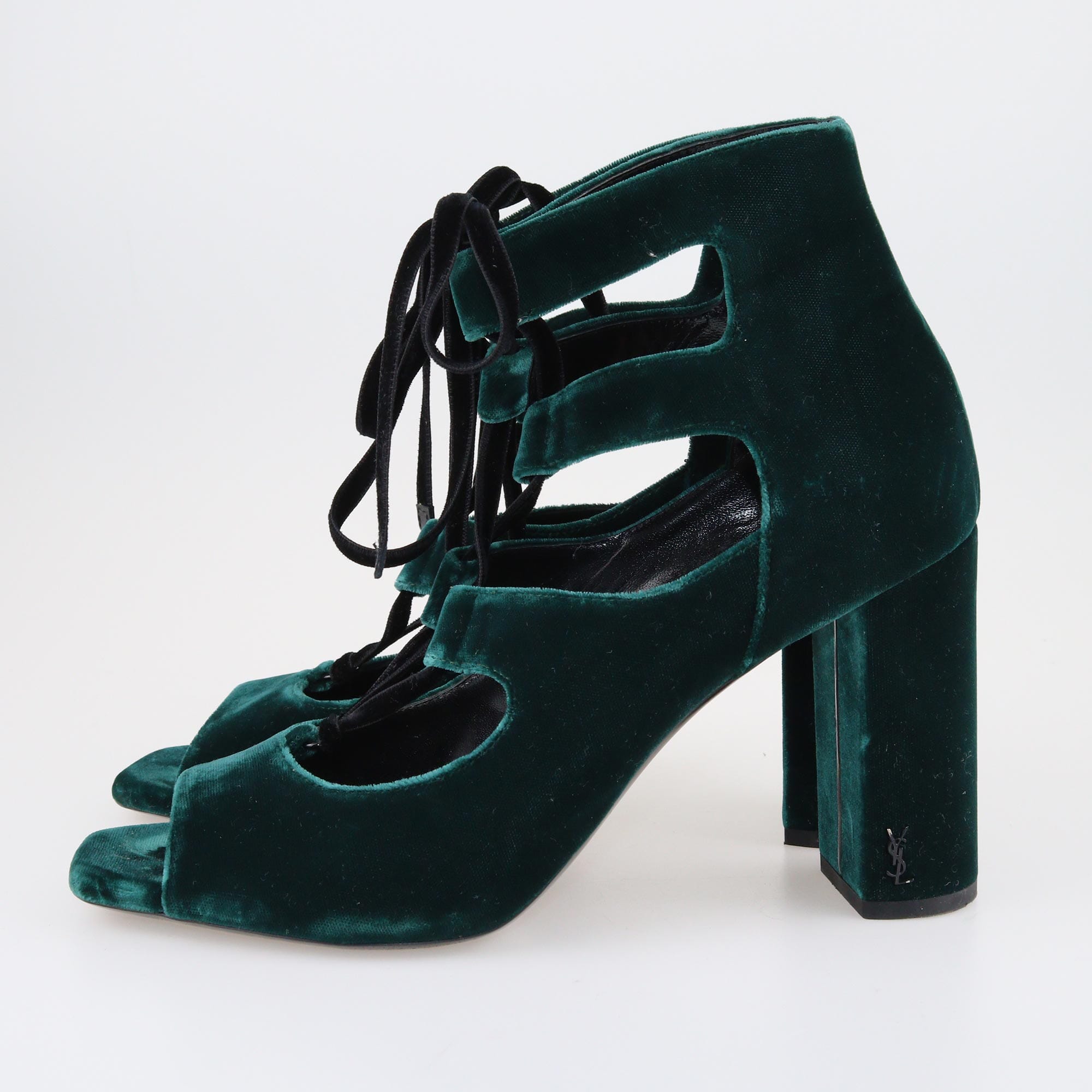 Saint Laurent Green Loulou Lace Up Pumps Shoes Saint Laurent 