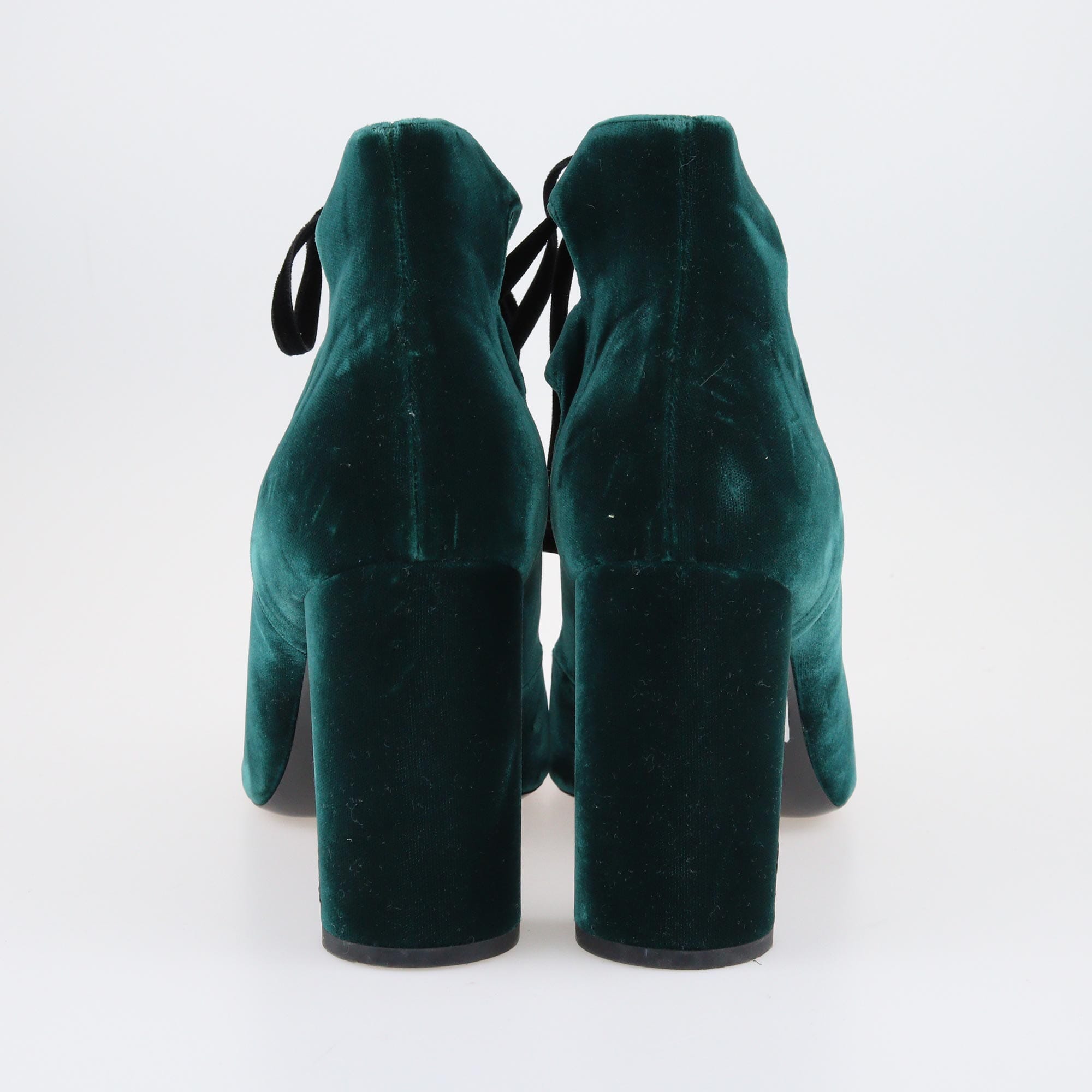 Saint Laurent Green Loulou Lace Up Pumps Shoes Saint Laurent 