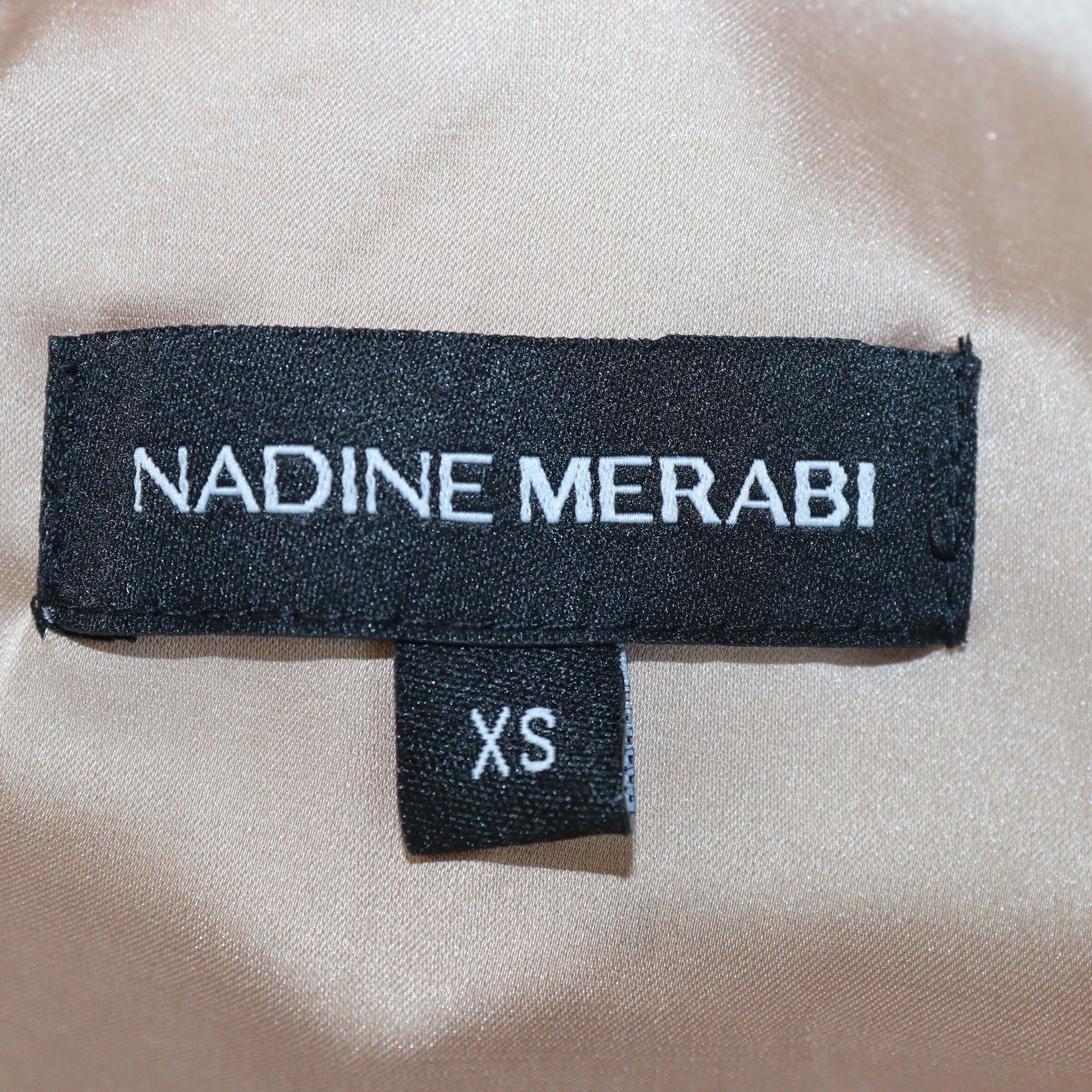 Nadine Merabi Pink Polyester Evie Sequins and Feather Hem Mini Dress