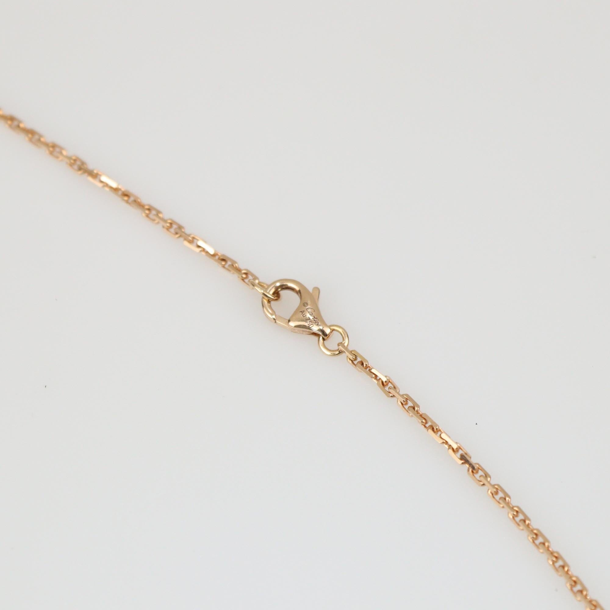 Cartier 18K Rose Gold Diamonds Love Pendant, Half-Paved Necklace Womens Cartier 