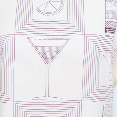 Loro Piana Cream Silk Cotton Blend Mazzorbo Printed Short Sleeve Top