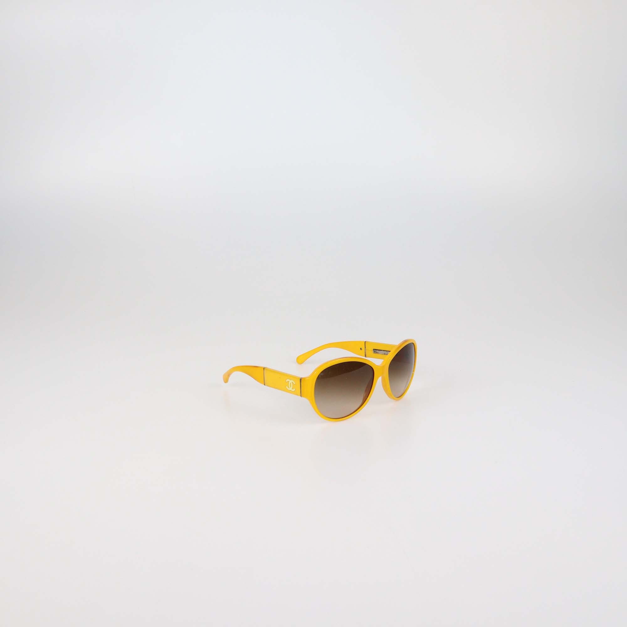 Chanel Yellow/Brown Gradient Oversized Sunglasses