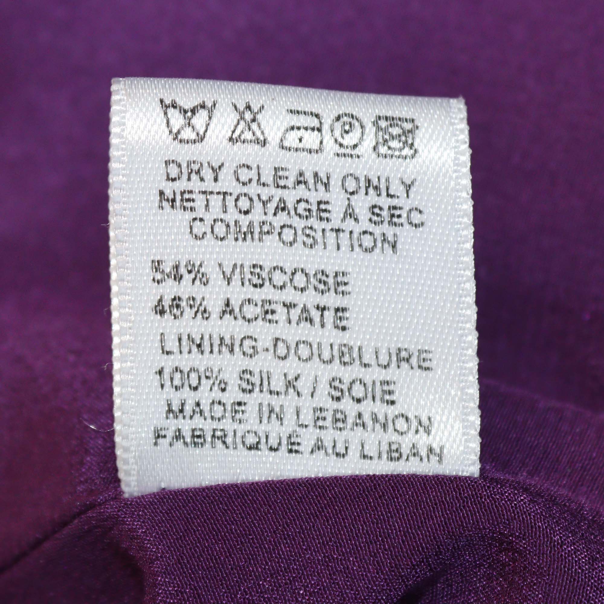 Elis Saab Amethyst Blend Viscose Embroidered Sequins Sleeveless Mini Dress