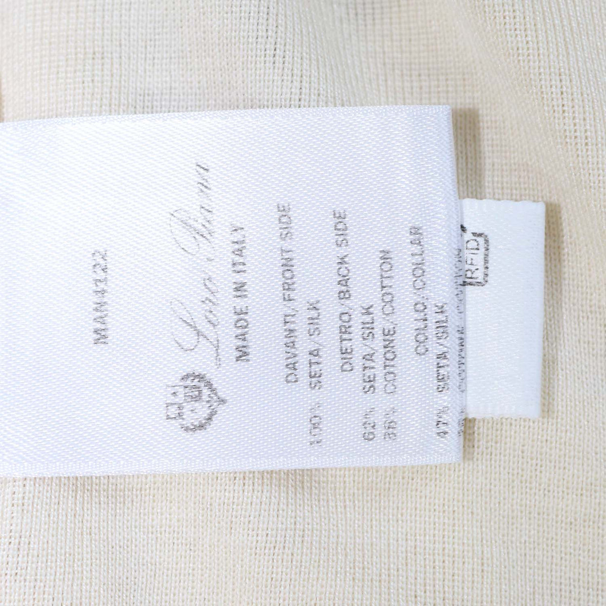 Loro Piana Cream Silk Cotton Blend Mazzorbo Printed Short Sleeve Top
