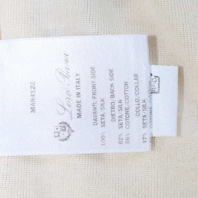 Loro Piana Cream Silk Cotton Blend Mazzorbo Printed Short Sleeve Top