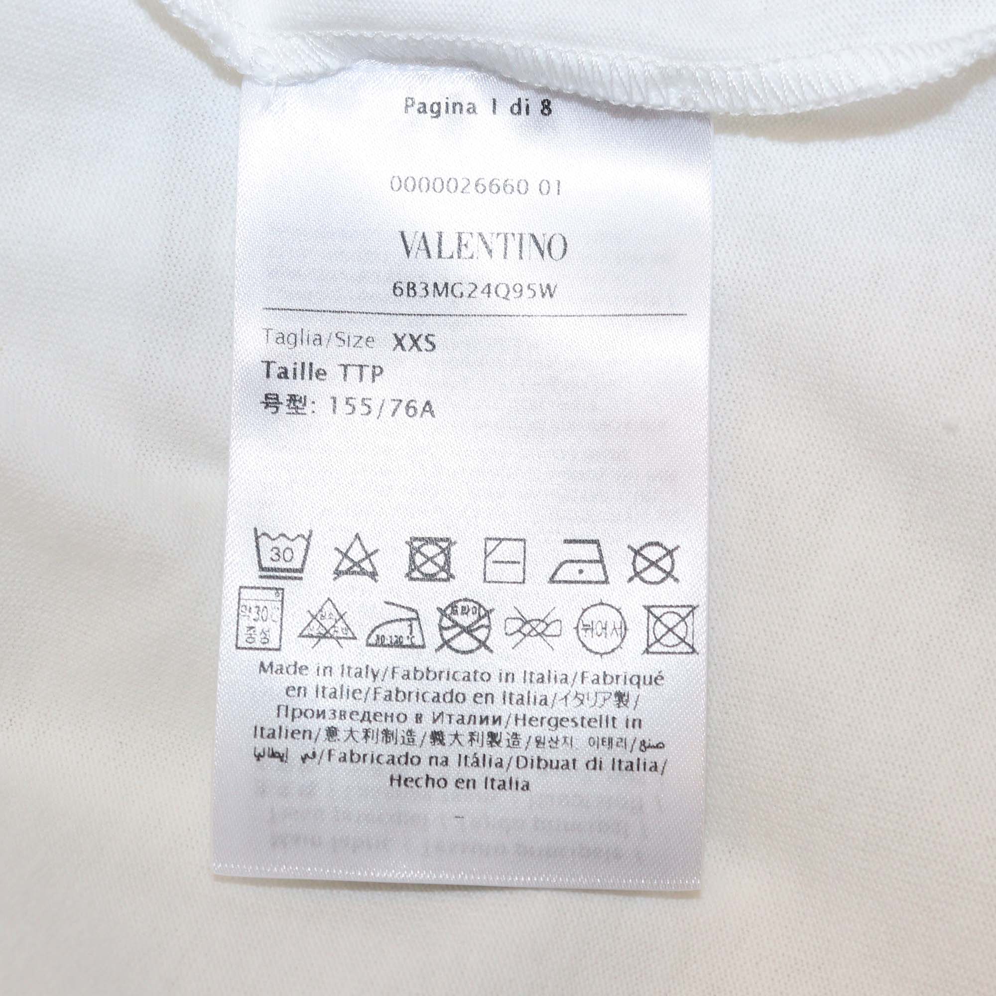 Valentino White Cotton Chez Valentino Print T-Shirt