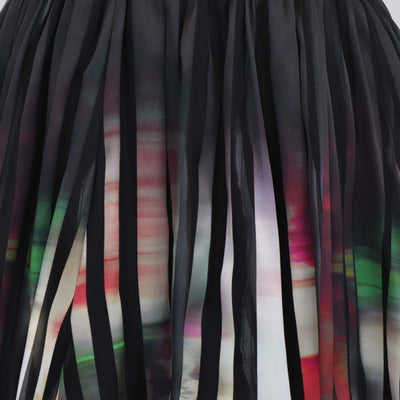 Elie Saab Multicolor Striped Blended Fabric Sleeveless Short Dress