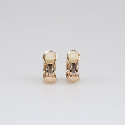 Chanel 18K Rose Gold Coco Crush Clip On Earrings Womens Chanel 