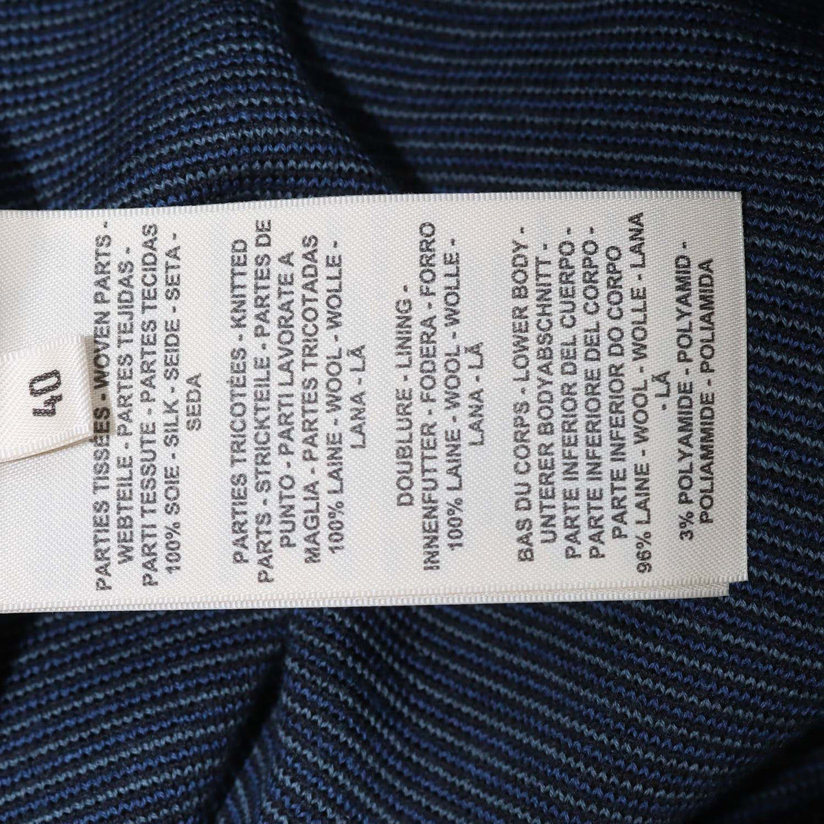 Hermes Blue Silk Wool Blend Candy Libris Print Long Sleeve Polo Top