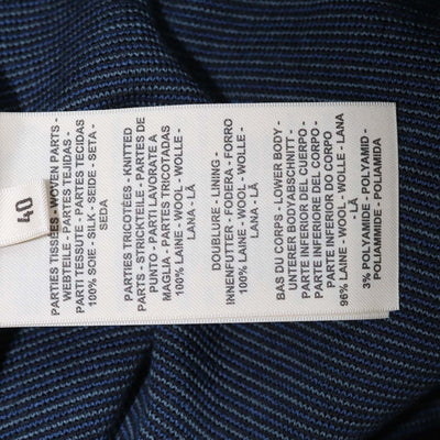 Hermes Blue Silk Wool Blend Candy Libris Print Long Sleeve Polo Top