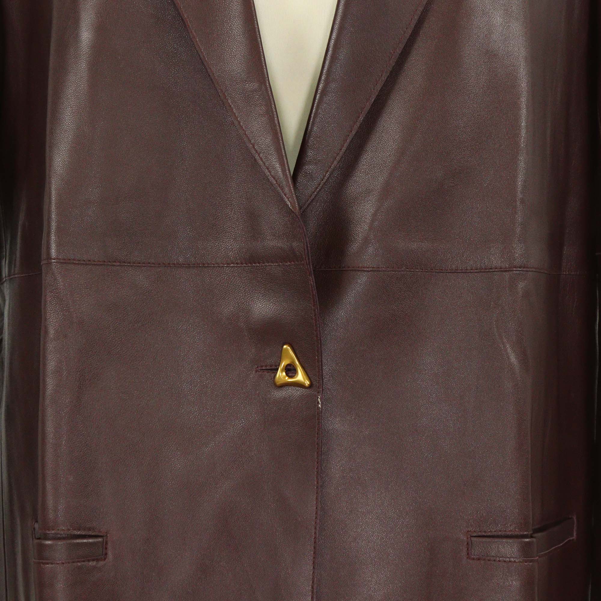 Aeron Brown Leather Mercedes Single Breasted Blazer