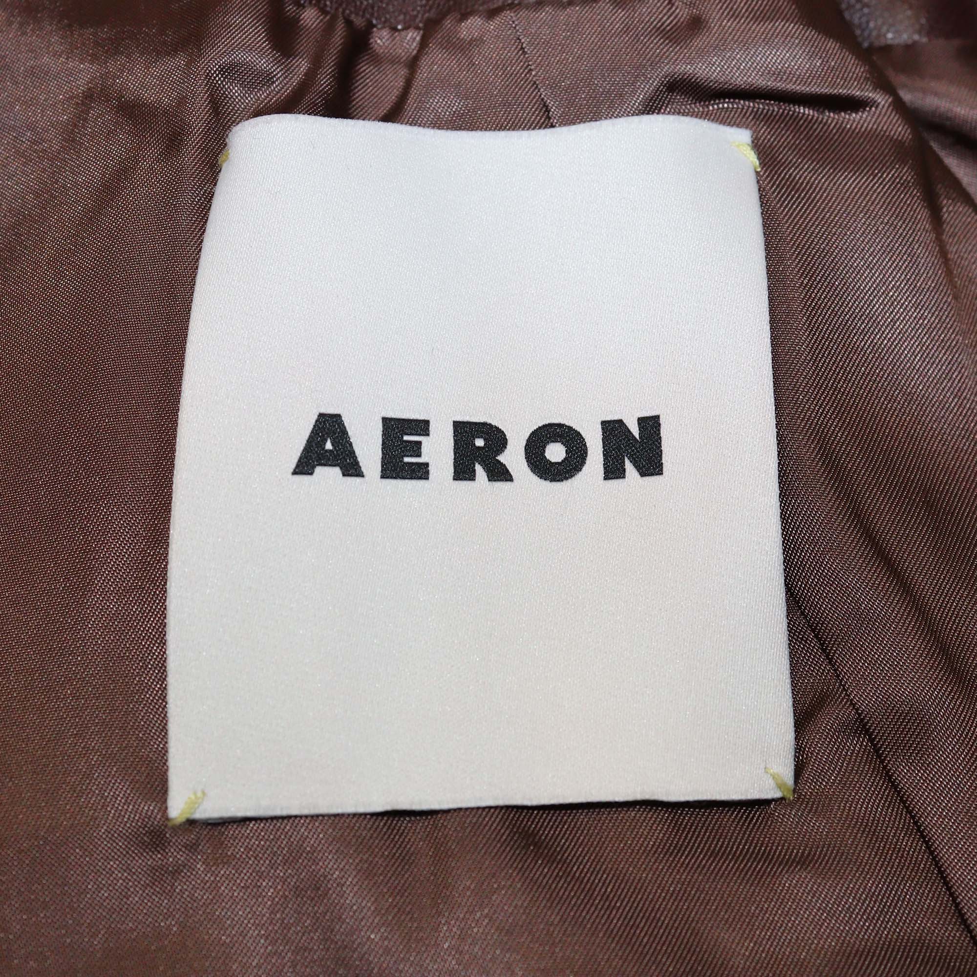 Aeron Brown Leather Mercedes Single Breasted Blazer