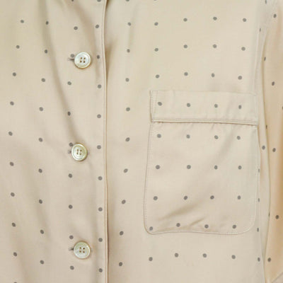 Loro Piana Brown Silk Polka Dots Angelina Short Sleeve Shirt