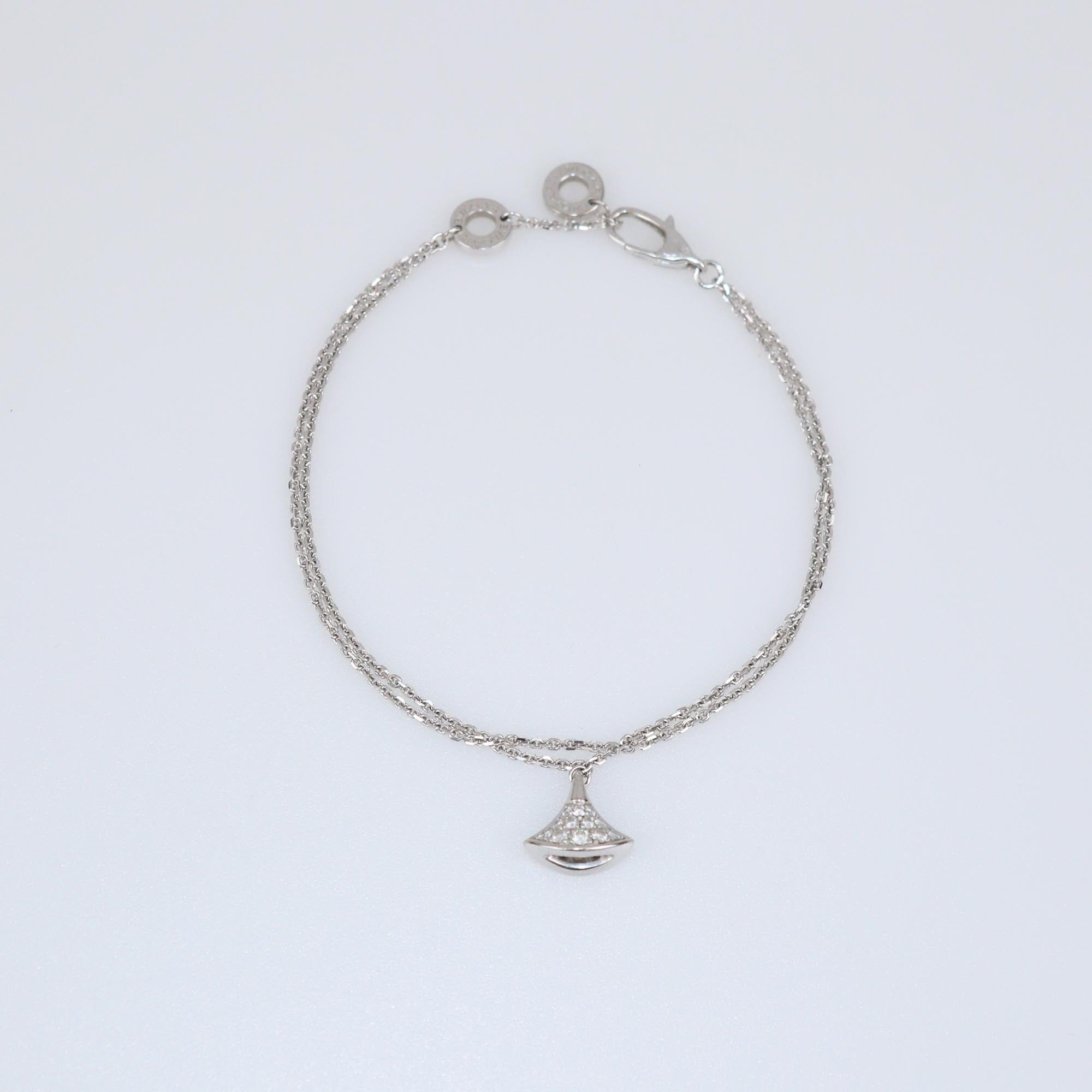 Bvlgari 18K White Gold Diamond Diva's Dream Bracelet Womens Bvlgari 