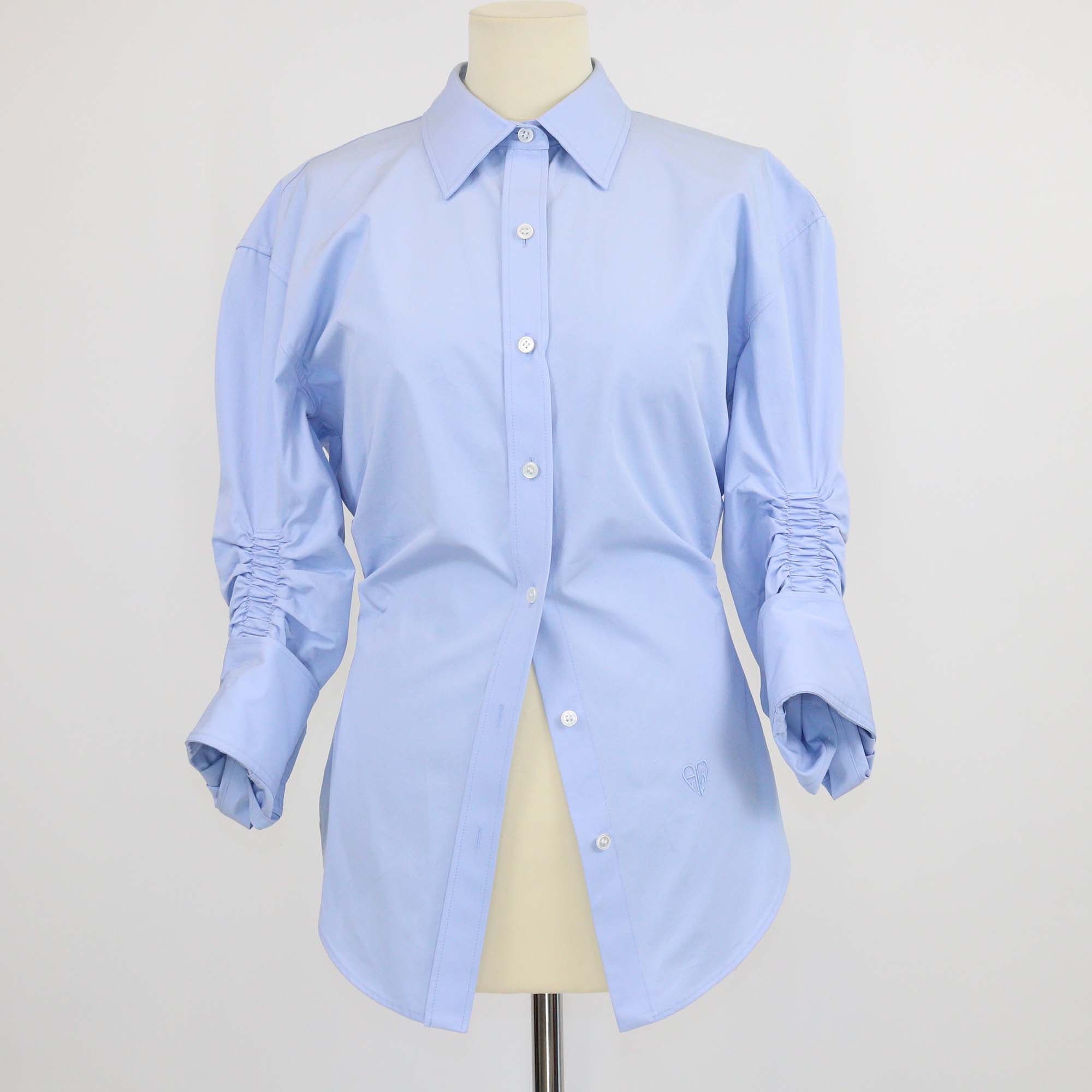 Alexander Wang Blue Cotton Cinched Button-Down Shirt
