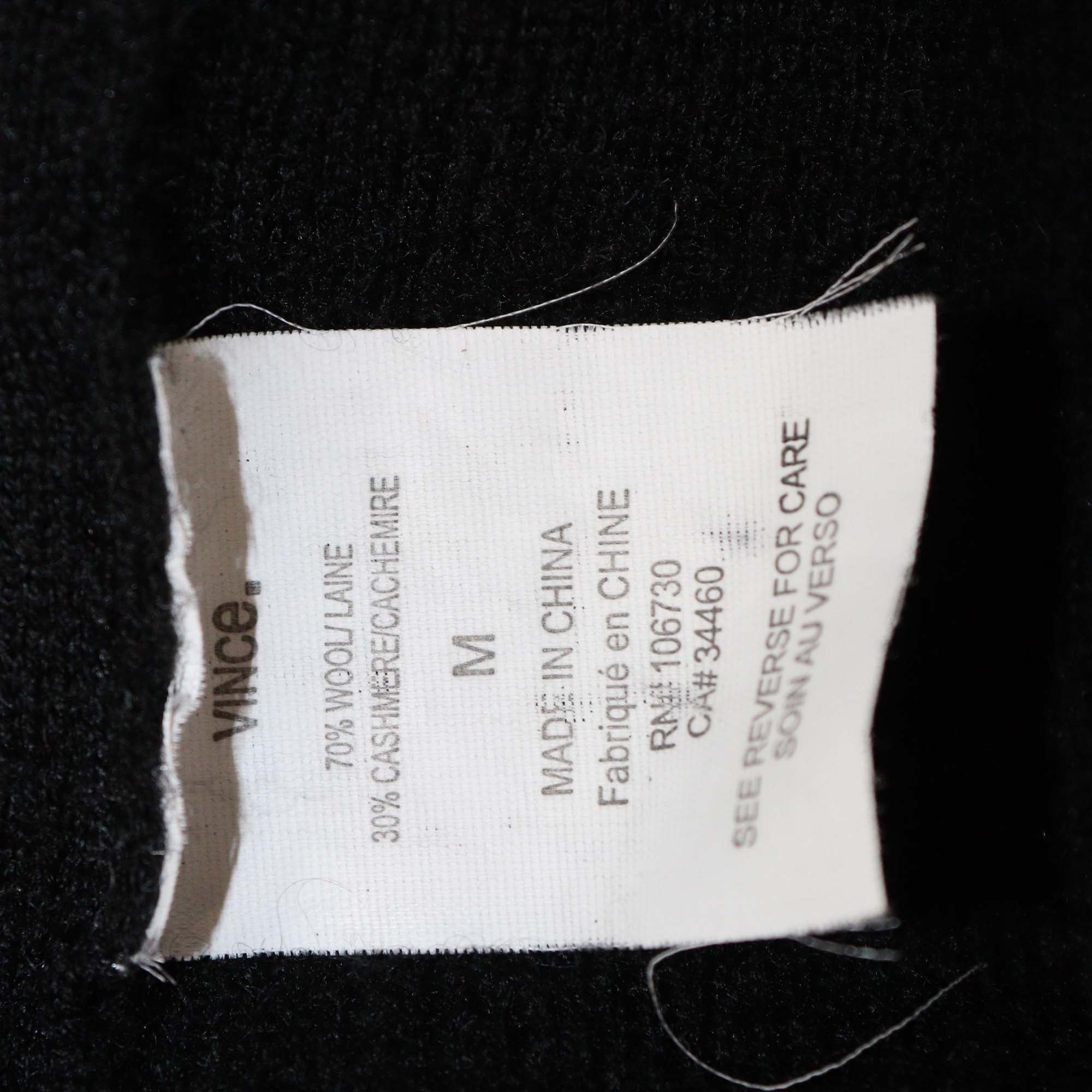 Vince Black Wool Cashmere Oversized Pullover Sweater