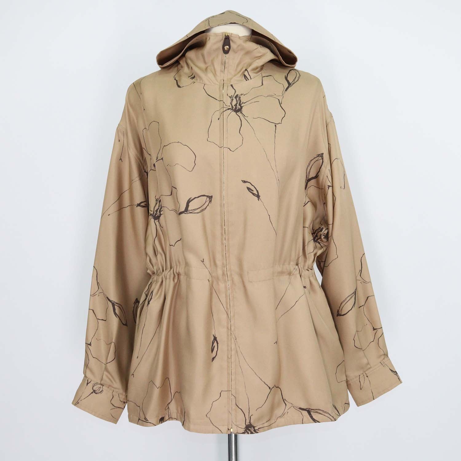 Loro Piana Cream Silk Rafael Aperitivo Bomber Hoodie Jacket